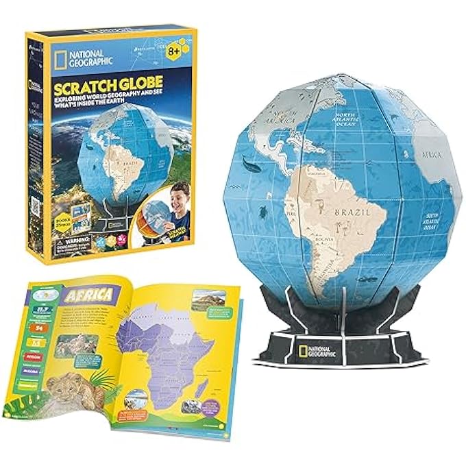 3D PUZZLE WORLD MAP NATIONAL GEOGRAPHIC - 3D PUZZLE FOR CHILDREN AGED 8+ | 32-PIECE EARTH GLOBE | MODEL ASSEMBLY | EASY TO ASSEMBLE - Image 1